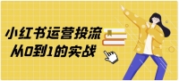 小红书运营投流从0到1的实战 小红书运营投流从0到1的实战
