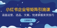 小红书企业号矩阵引流课,涵盖运营、选品、文案,快速掌握卖货技巧 小红书企业号矩阵引流课,涵盖运营、选品、文案,快速掌握卖货技巧