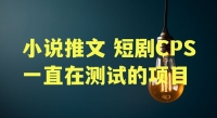 小说推文、短剧CPS一直在测试的项目,重新起步 小说推文、短剧CPS一直在测试的项目,重新起步